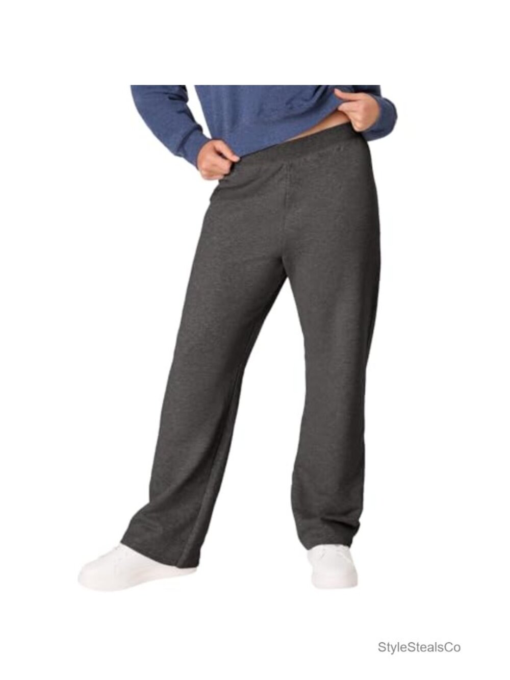 Women's EcoSmart Fleece Joggers Open-Bottom Lounge Pants Cotton Blend